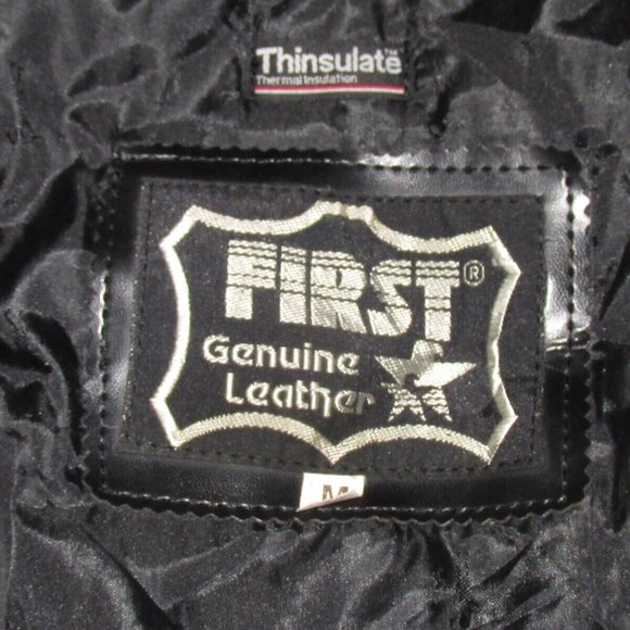 Genuine Leather Belted Jacket Coat Women's Size M Black - Picture 7 of 7